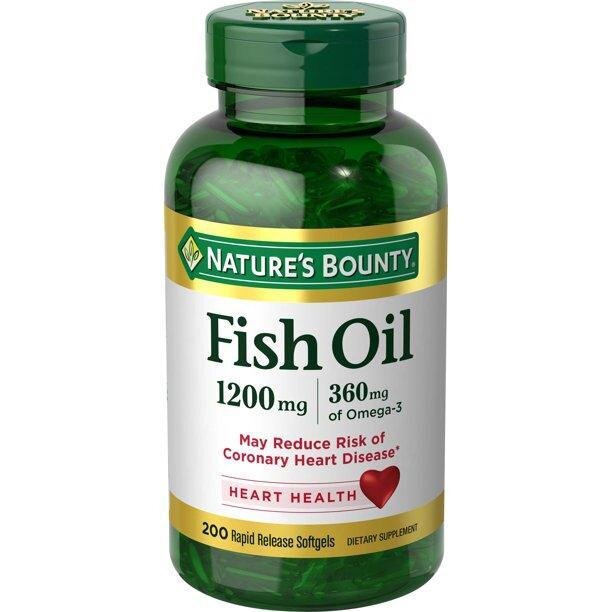 Nature's Bounty Fish Oil With Omega 3 Softgels, 1200 Mg, 200 Ct